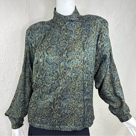 Lillie Rubin Exclusive Silk Vintage Beaded Blouse - Picture 2 of 16